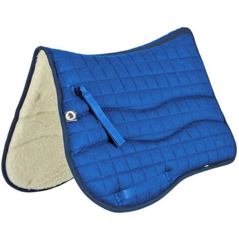 Bleu Royal - Sous-siège rectangulaire avec extérieur en coton matelassé à carreaux et intérieur en pure laine vierge