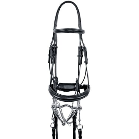 HARMONIA DOUBLE - SELLE DE DRESSAGE EN CUIR NOIR DOUBLÉ