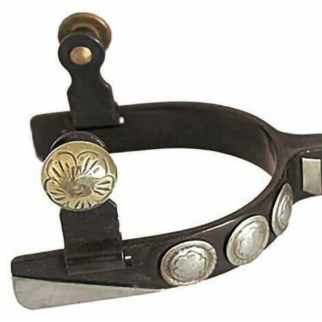 Éperons Western Femme Showman Inox Avec Clous Cuivre - Avec Ou Sans Sangles, Ouverture 3,25"