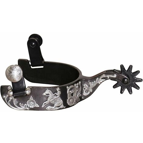 Anciens éperons Anglais Vintage En Cuir Noir Et Acier Inoxydable – Parfait Pour L'équitation Et Le Dressage