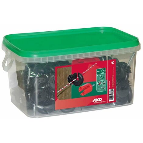 Kit 100 isolateurs annulaires pour poteaux en bois  più  support pour tournevis