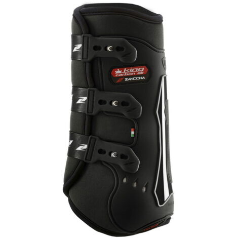 Pony, Noir: Jarrets de dressage arrière KING CARBON AIR pour chevaux avec fibre de carbone et fermeture rapide (1/5)