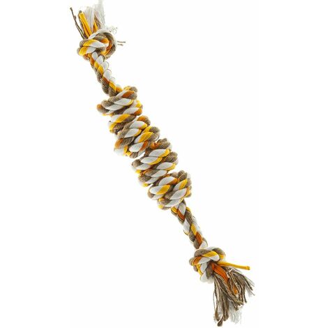 Jouet en coton-juta coloré avec des noeuds de 43 cm pour la dentition des chiens (1/3)