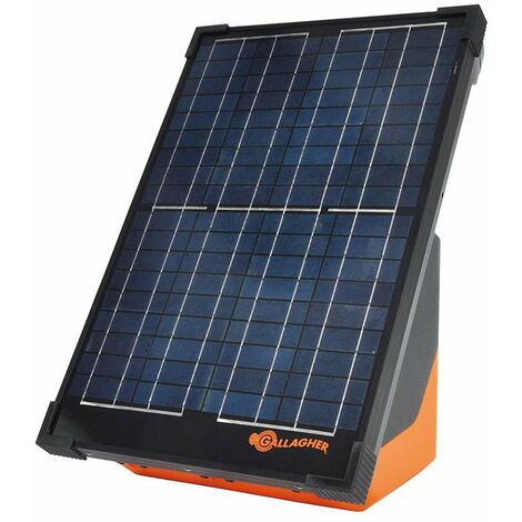 Électrificateur solaire Gallagher S200 avec batterie incluse et panneau intégré pour clôturer jusqu'à 20 km pour les chevaux, les bovins, les moutons, les chèvres et les porcs.