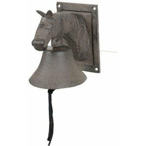 Tête de cheval avec cloche en métal opaque et inoxydable