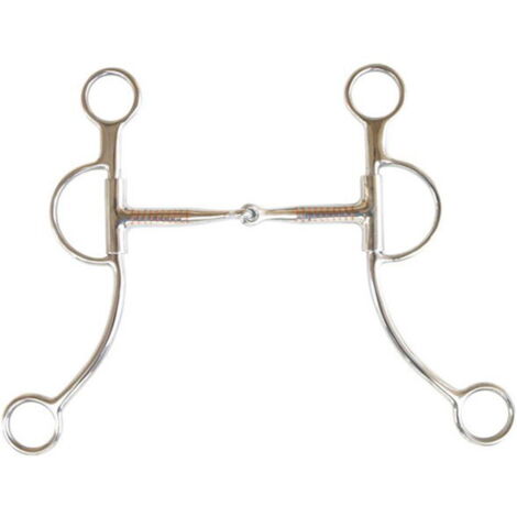 13 cm, Argent: Bouchée de Brad Ren en acier inoxydable avec embouchure articulée et cuivrée