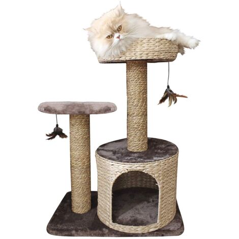 Griffoir moyen modèle Larix naturel avec pendentifs pour chats (1/5)