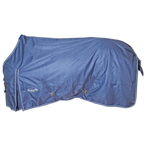 125 cm, Bleu marine: Couverture de paddock imperméable avec intérieur en polaire sans rembourrage (1/4)