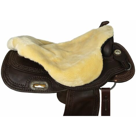 Marron - Housse de selle western en mouton synthétique