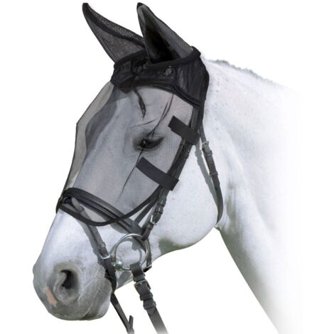 M, Noir: Masque pour chevaux également adapté à l'équitation