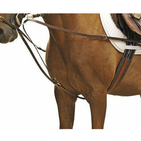 cob/full, Noir: Plastron triangulaire d'équitation anglaise en cuir avec inserts en acier inoxydable (1/5)