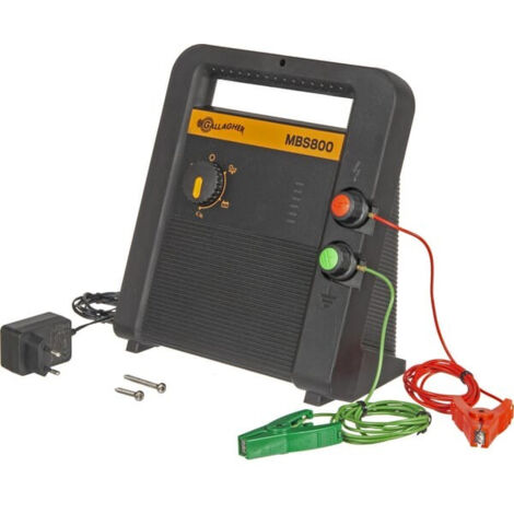 Electrificateur Gallagher Multipower MBS800 avec batterie 12V et courant 230V ou panneau solaire pour clôtures jusqu'à 40 km pour chevaux, bovins, moutons, porcs, chiens et chats (1/3)