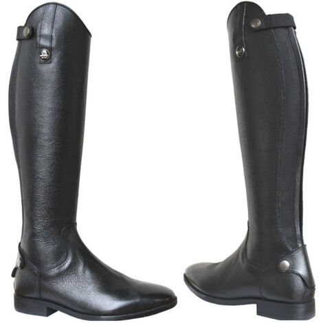 Bottes équitation cuir noir fermeture arrière - Bottes équitation