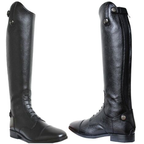 Bottes 37 S: Bottines en cuir avec lacets élastiques Winner et fermeture éclair arrière