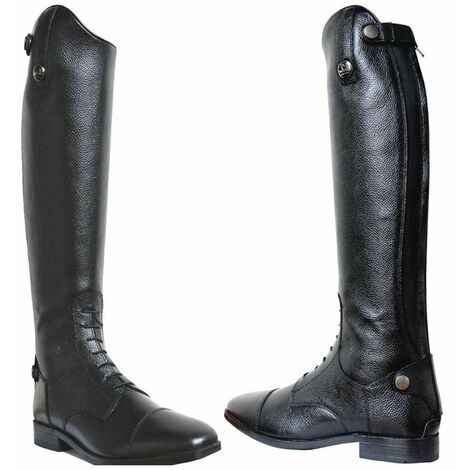 Bottes 40 XS: Bottines en cuir avec lacets élastiques Winner et fermeture éclair arrière