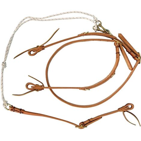 Martingale Tulipe Canter à anneaux en cuir de buffle