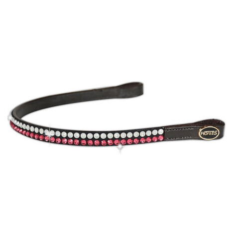 Bride De Chasse En Cuir Havane - Taille Cob - Bandeau Tressé - Fabrication UK