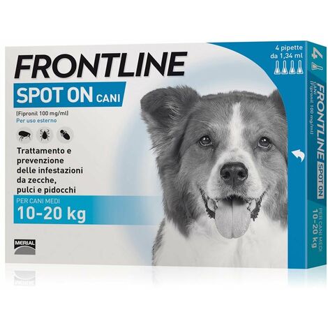 Frontline Spot On traitement antiparasitaire pour chiens de 10 à 20 kg pack de 4 pipettes