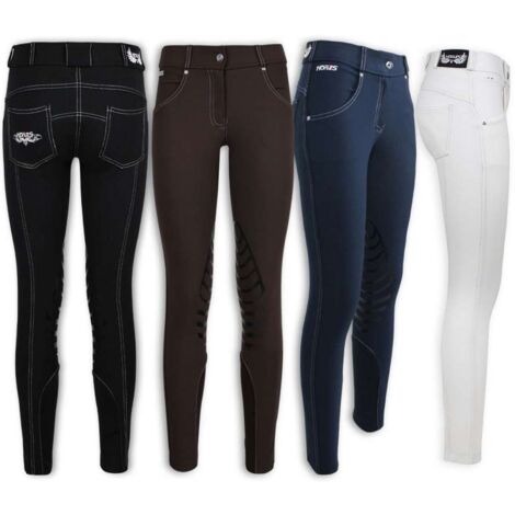 ITA 46, Noir: Pantalon en tissu extensible pour femme modèle Light Cristal