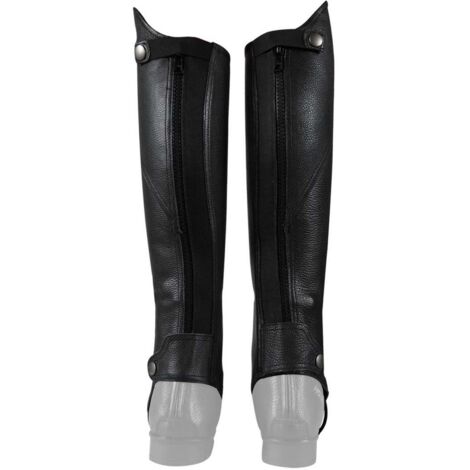 Demi-chaps / Guêtres Elico En Cuir Souple Noir - Taille Adultes Petits - Neufs