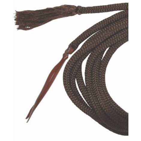 Mecate 22 Pieds Nylon Noir – Longe Tressée Avec Crin De Cheval – équitation Western
