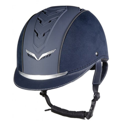 49-52 cm, Bleu marine: Casque d'équitation modèle Elegance avec paillettes pour adultes (1/4)