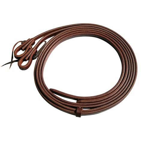 Rênes Western Romel En Cuir Tressé Pour Cheval - Couleur Marron - Occasion