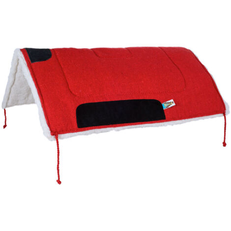 Rouge - Selle western simple rembourrée avec renforts en cuir