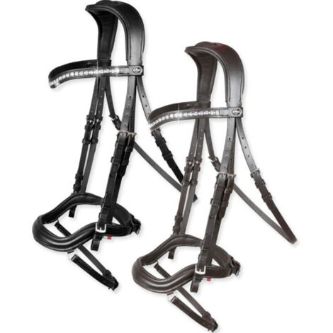 Pour en savoir plus :, Marron: Bride anatomique en cuir souple Modèle chevaux dégustation cristal (1/5)