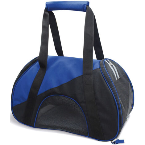 Noir et bordeaux - Sac de transport sportif bicolore avec poche et bandoulière pour chiens et chats (1/4)