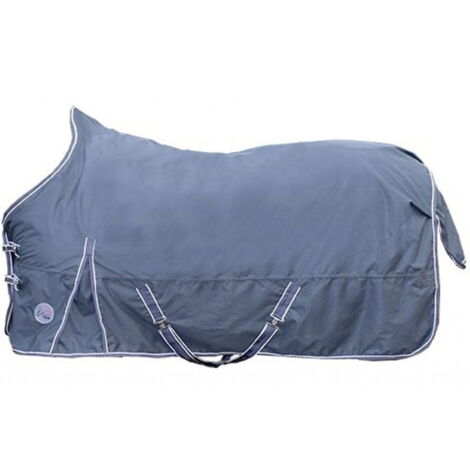 135 cm, Bleu marine: Couverture pour paddock Starter imperméable à col haut avec rembourrage de 300 g et tissu extérieur de 600 deniers (1/4)