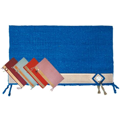 Beige - Conchos en pure laine et alpaga 36x34 Western Show Navajo mat