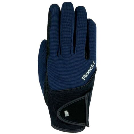 8,5, Bleu marine: Gants d'équitation pour femmes Roeckl modèle Milano résistant à l'hiver avec doublure facile à sécher