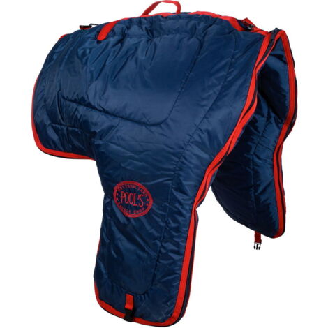 Bleu marine et argent - Sacoche en nylon rembourré pour selle western