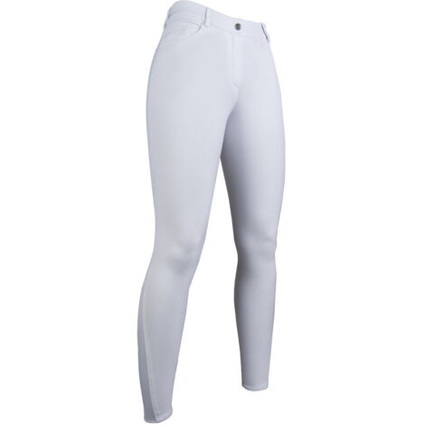 50 IT, Blanc 1200: Pantalon d'équitation pour femme avec siège en silicone modèle Sunshine Competition