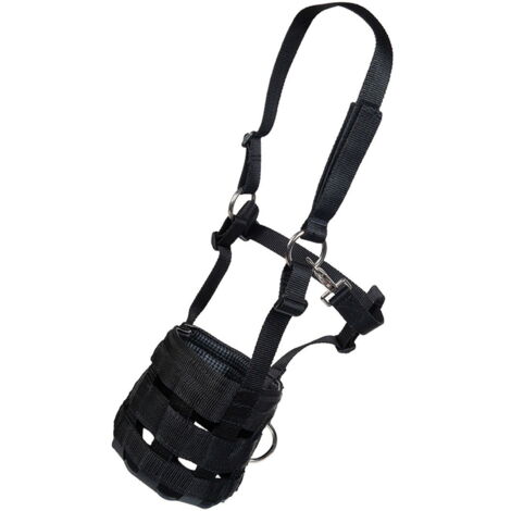 Full, Noir 9100: Tétine en nylon avec muselière pour chevaux (1/3)