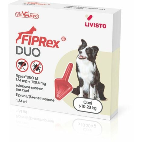 Fiprex Duo 1 pipette Spot-on contre les puces, tiques, poux et