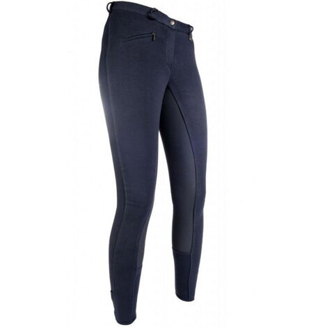 40, Noir et blanc 1291: Pantalon d'équitation d'été renforcé Grip Basic Belmtex pour femme
