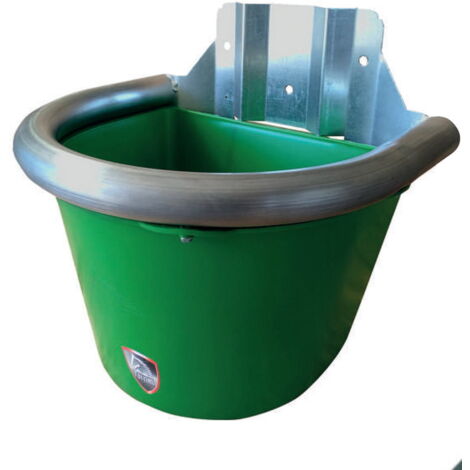 Taglia unica, Vert: Mangeoire murale en fer renforcé avec bouchon de vidange 16lt