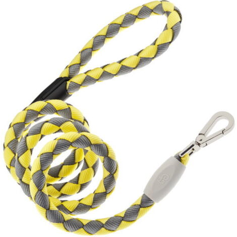 Noir - Laisse en nylon tressé super solide avec âme en corde modèle Nodo pour chiens (1/5)