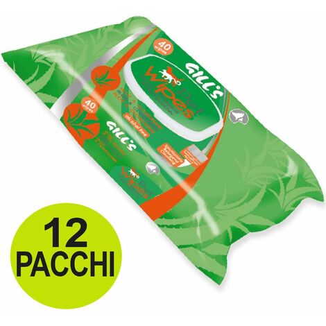 OFFRE 12 paquets de 40 lingettes humides à l'aloès et à la chlorhexidine pour chiens et chats