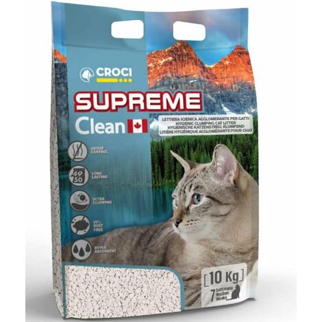 Litière agglomérante anti-odeur Supreme Clean paquet de 10 kg