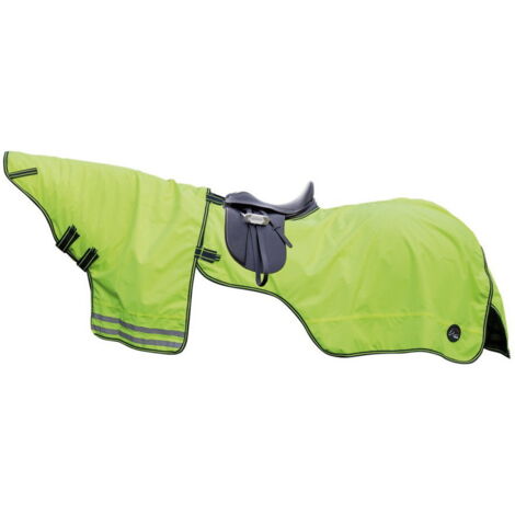 135 cm, Jaune fluo 8041: Couverture extérieure réfléchissante imperméable 600 deniers avec ouverture de selle et doublure polaire (1/5)