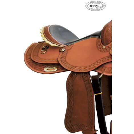 Selle Western Rope En Cuir Marron - Arbre 14 à 18 Pouces - Horsepluss, Pour Cheval Gaité