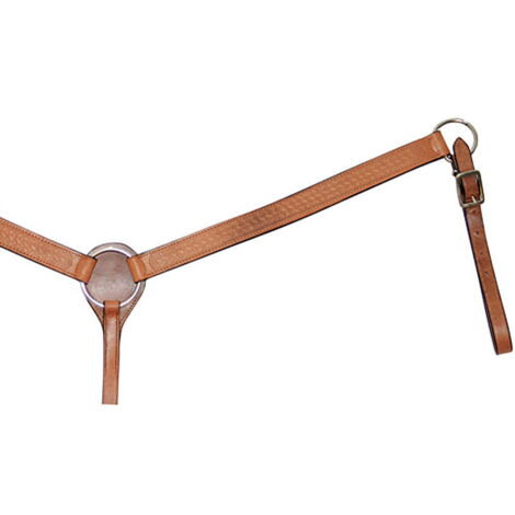 Taglia unica cob/full, Cognac: Plastron western en cuir avec décorations en forme de panier (1/2)
