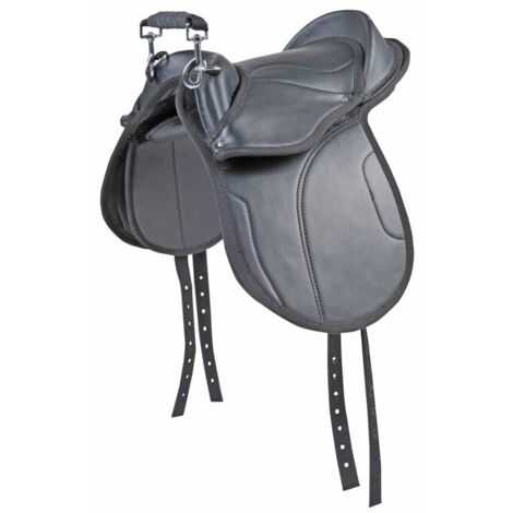 10", Noir: Selle pour enfants en similicuir shetland avec poignée anti-panique et coussins réglables Modèle de démarrage (1/3)
