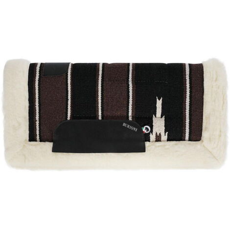 Moutarde Rn1-Ltd - Selle western rembourrée en tissu Navajo à l'extérieur et fond en pure laine avec bordure en laine et renfort en cuir.