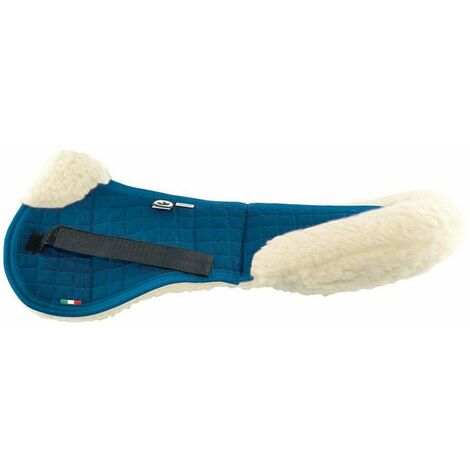 FULL, Bleu marine: Coussin solaire moulé avec tissu extérieur en coton matelassé, tissu intérieur et bordure en pure laine