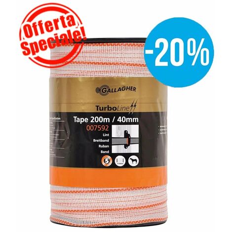 Sangle Turboline 4 cm bobine de 200 mètres avec 10 conducteurs en acier inoxydable de 0,16 mm et un de 0,20 mm 4 conducteurs en métal mixte de 0,25 mm ORANGE