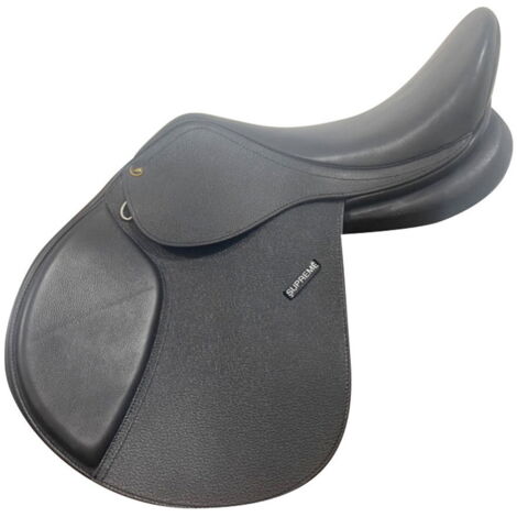 18", Noir: Selle Boston All Purpose en cuir souple avec bandeau interchangeable